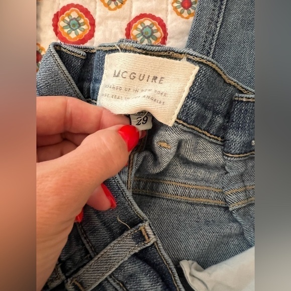 McGuire Denim Medium Wash Skinny Ankle Crop Distressed Moto Jeans size 29 - Picture 4 of 7